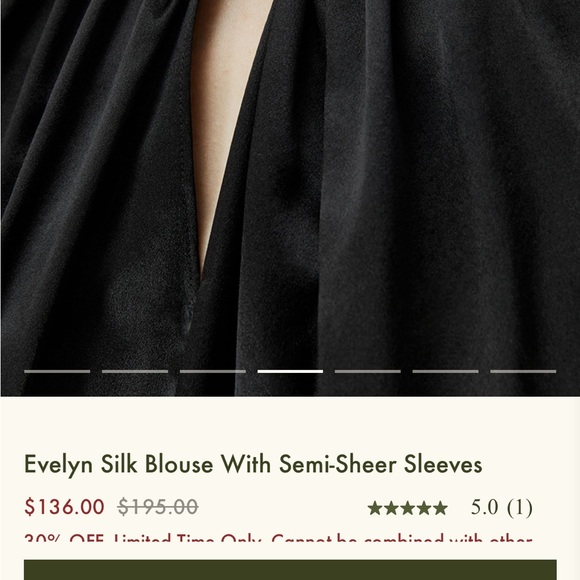 LILYSILK EVELYN SILK BLOUSE SEMI-SHEER SLEEVES / LILYSILK ENVELOPE (OPENED) - Picture 3 of 7